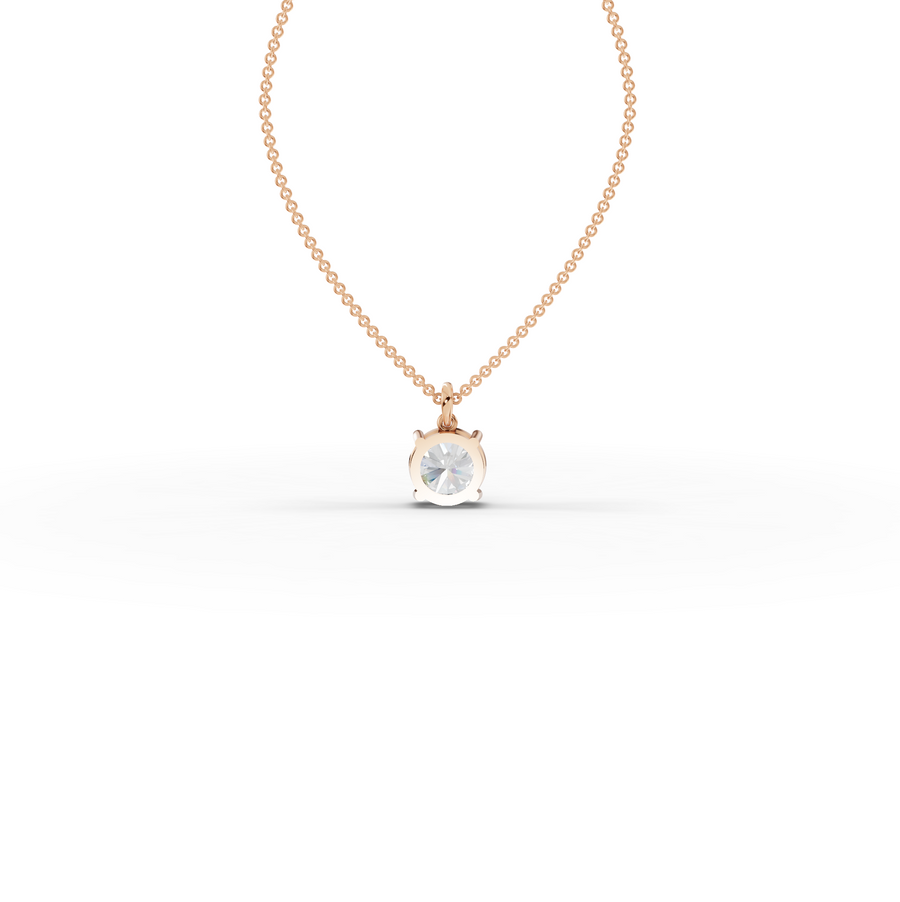 4.00 CT Round Prong Basket Lab Grown Diamond Solitaire Pendant, view 6
