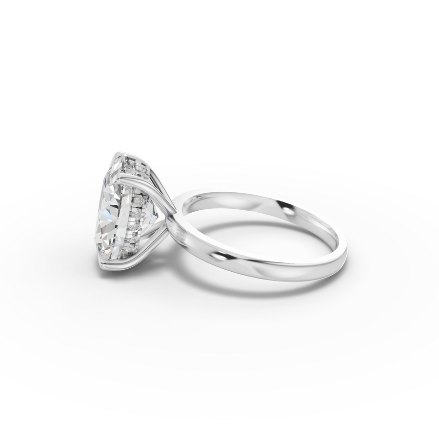 4.10 CT Oval Hidden Halo Lab Grown Diamond Solitaire Ring