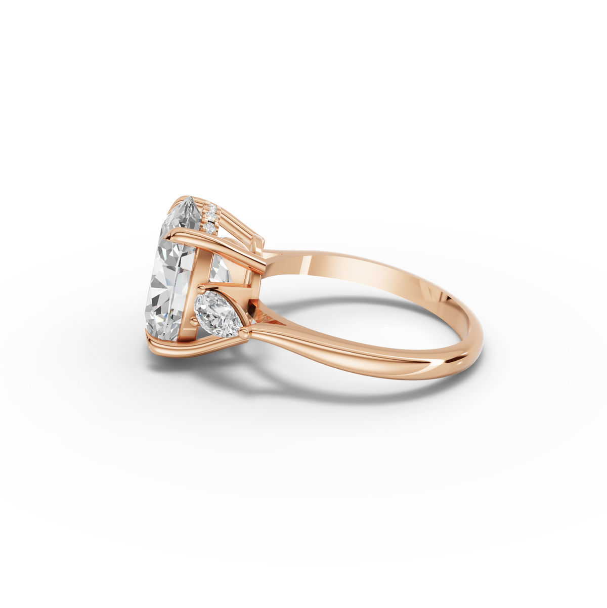 4.36 CT Oval Three Stone Lab Grown Diamond Ring, view 5