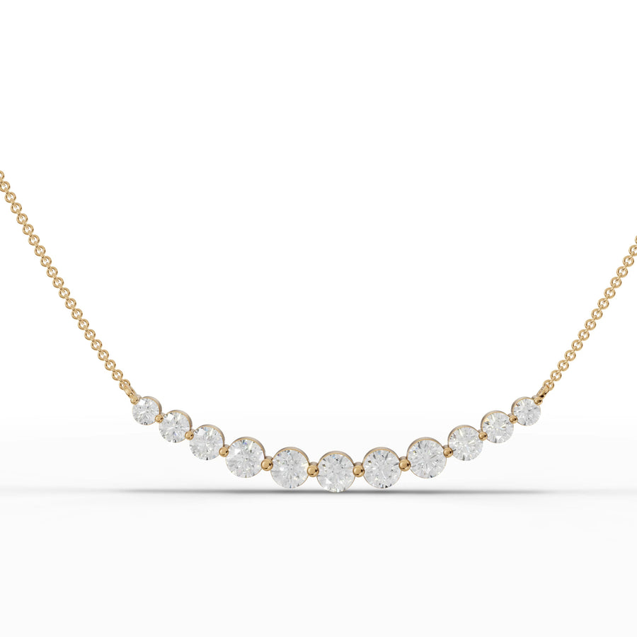 Yellow gold cascading wave pendant
