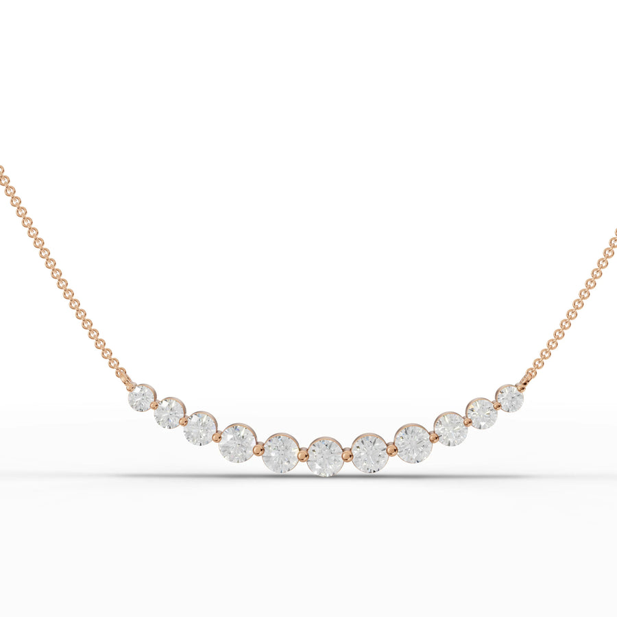 Rose gold wave-inspired diamond pendant