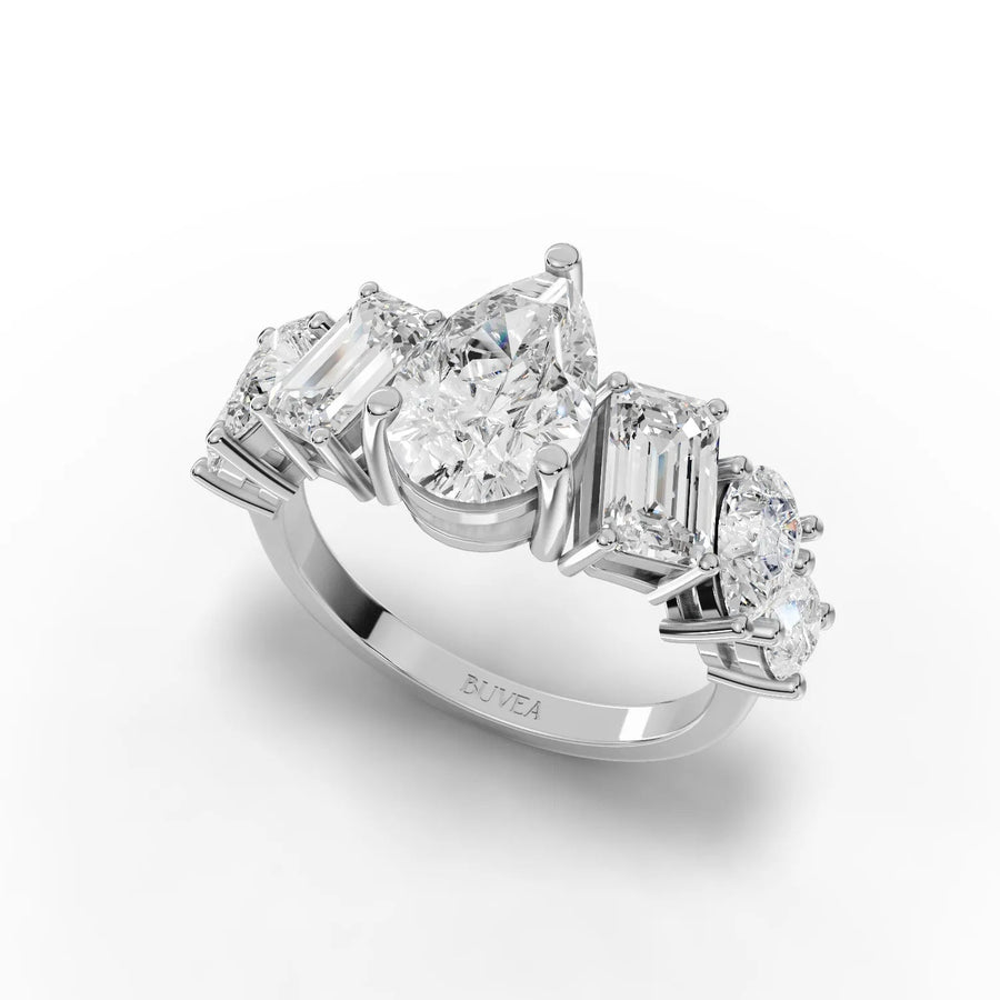4.50 CT multi-cut diamond ring white gold angle
