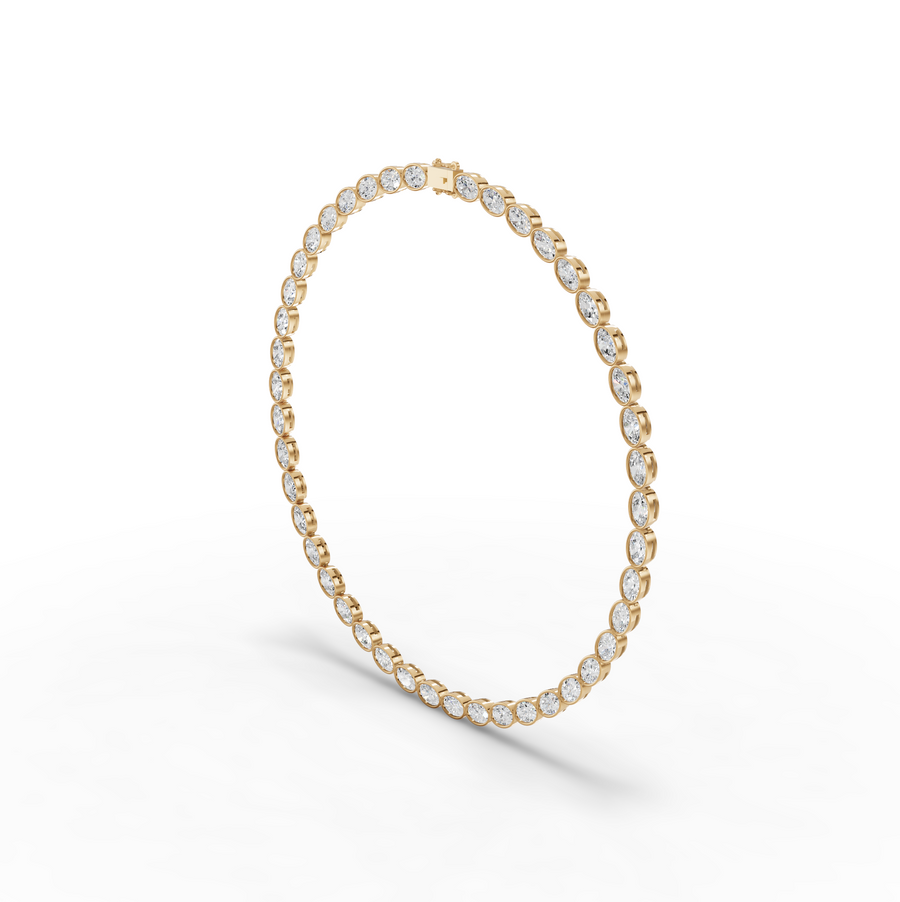 44.00 CT East-West Oval Bezel Lab Grown Diamond Tennis Necklace, view 5