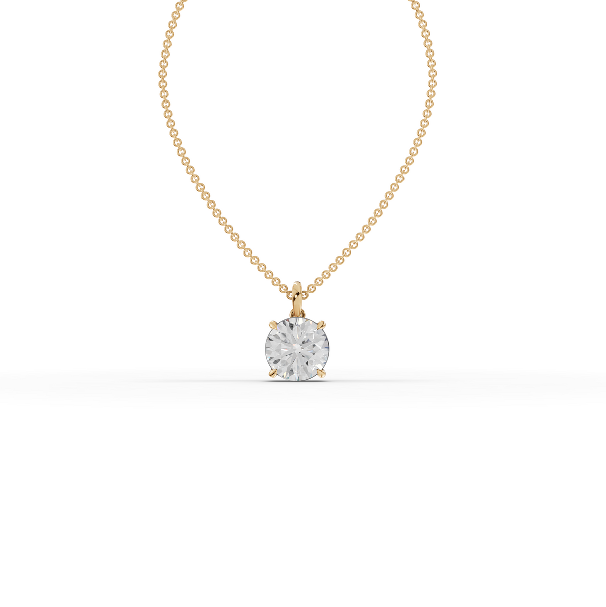 5.00 CT Round Solitaire Lab Grown Diamond Pendant Necklace in rose gold