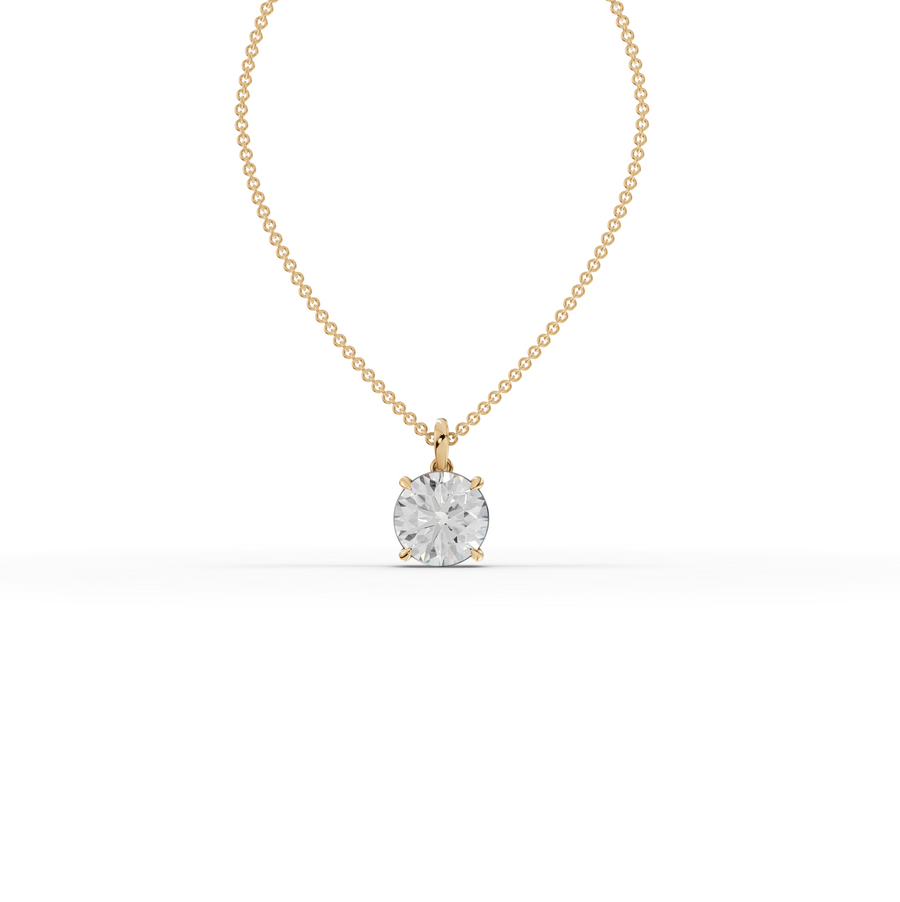 5.00 CT Round Solitaire Lab Grown Diamond Pendant Necklace in rose gold
