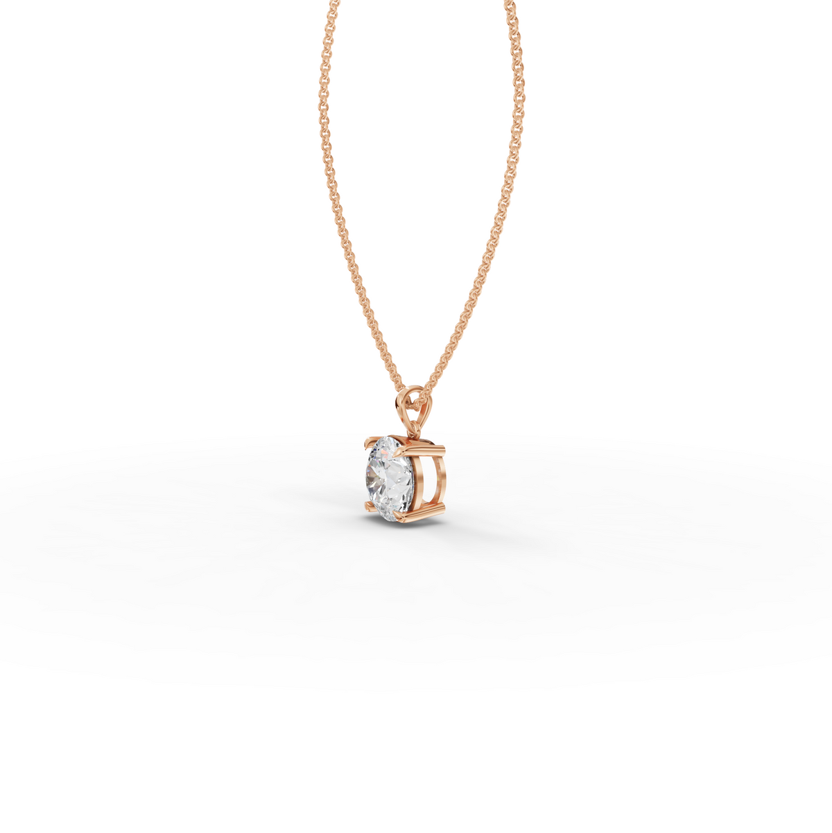 5.00 CT Round Solitaire Lab Grown Diamond Pendant Necklace, view 3