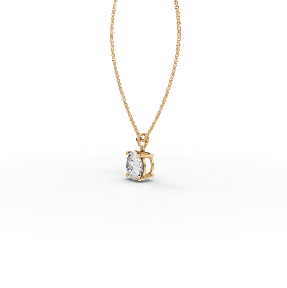 5.00 CT Round Solitaire Lab Grown Diamond Pendant Necklace, view 4