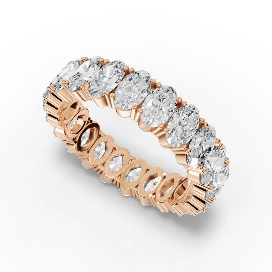 Oval eternity band rose gold angle