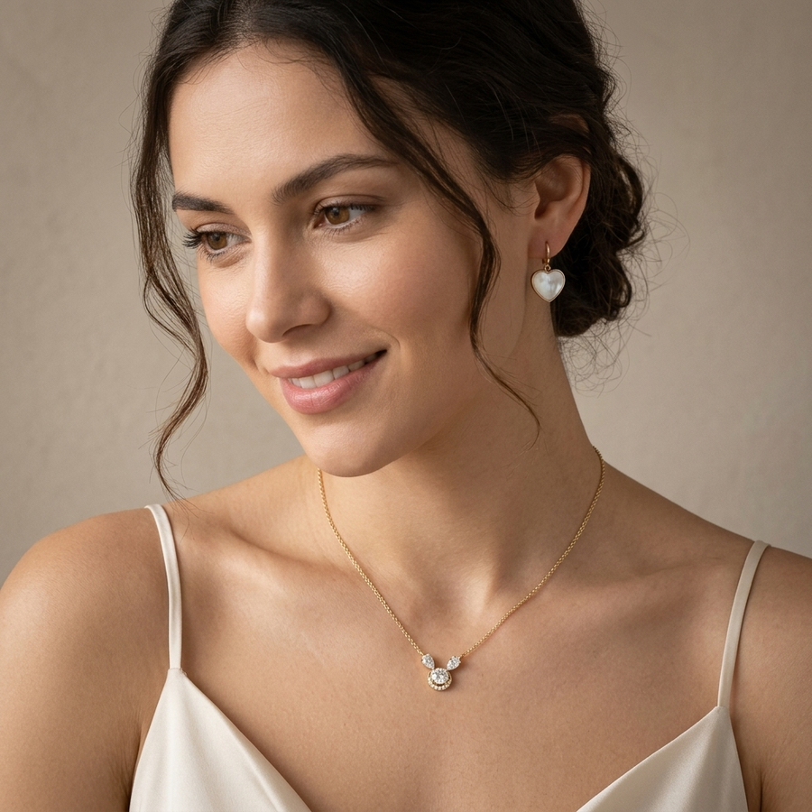 1.75 Ct Round Halo April Birthstone Pendant