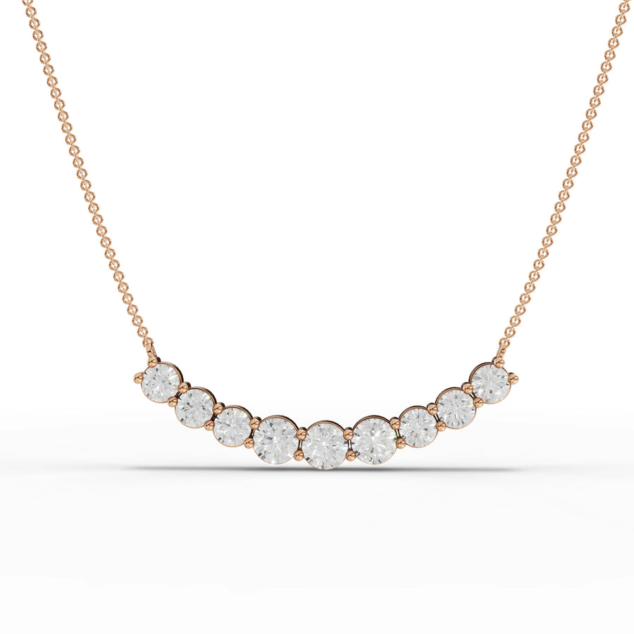 Rose gold arc gemstone pendant