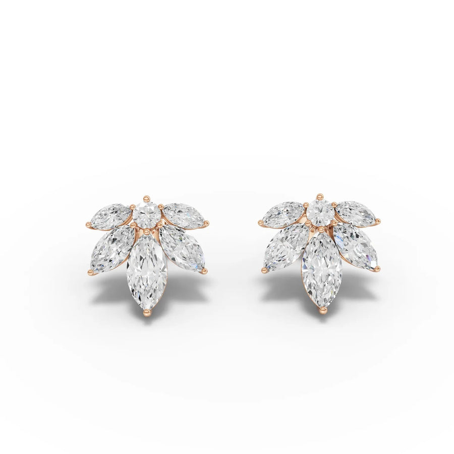 Rose gold marquise setting macro