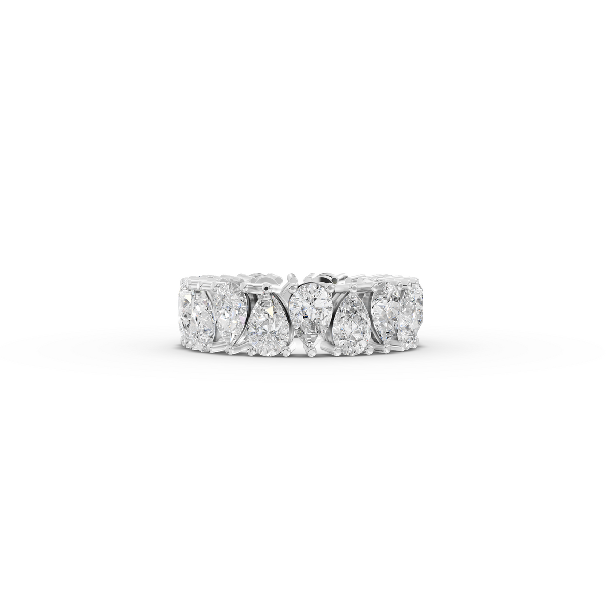 6.39 CT Pear Lab Grown Diamond Full Eternity Band Ring in white gold