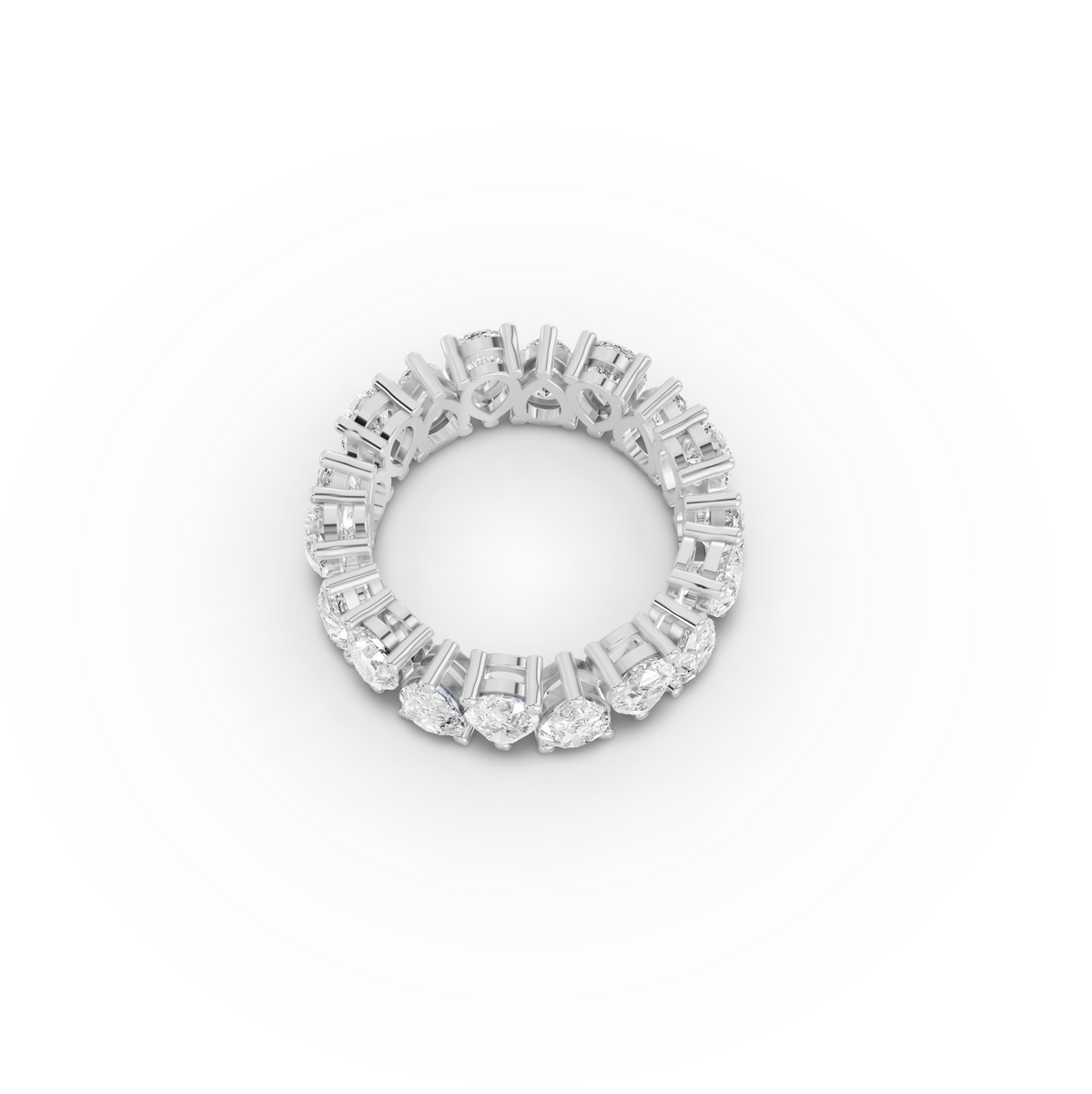 6.39 CT Pear Lab Grown Diamond Full Eternity Band Ring, view 2