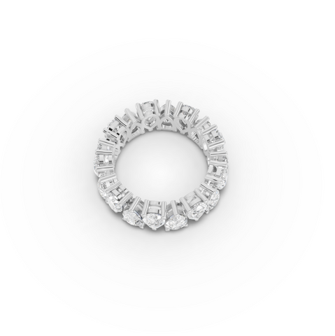 6.39 CT Pear Lab Grown Diamond Full Eternity Band Ring, view 2