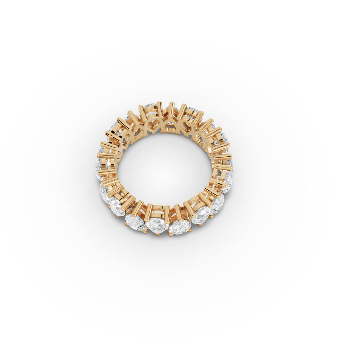 6.39 CT Pear Lab Grown Diamond Full Eternity Band Ring, view 3