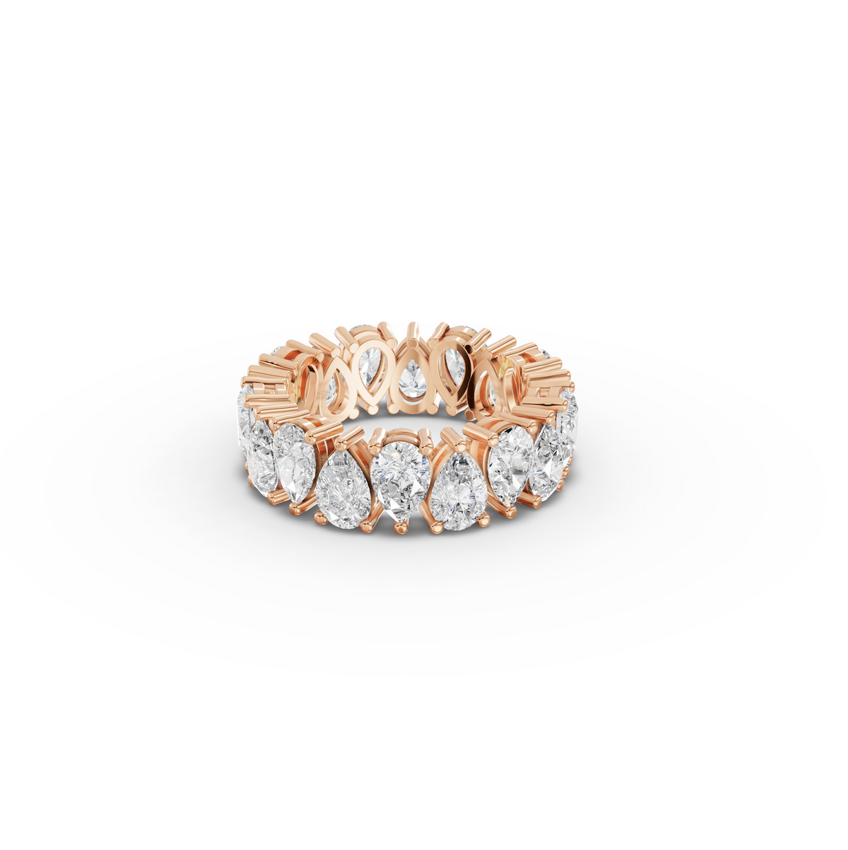 6.39 CT Pear Lab Grown Diamond Full Eternity Band Ring, view 5