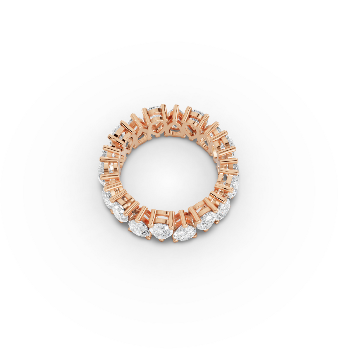 6.39 CT Pear Lab Grown Diamond Full Eternity Band Ring, view 6