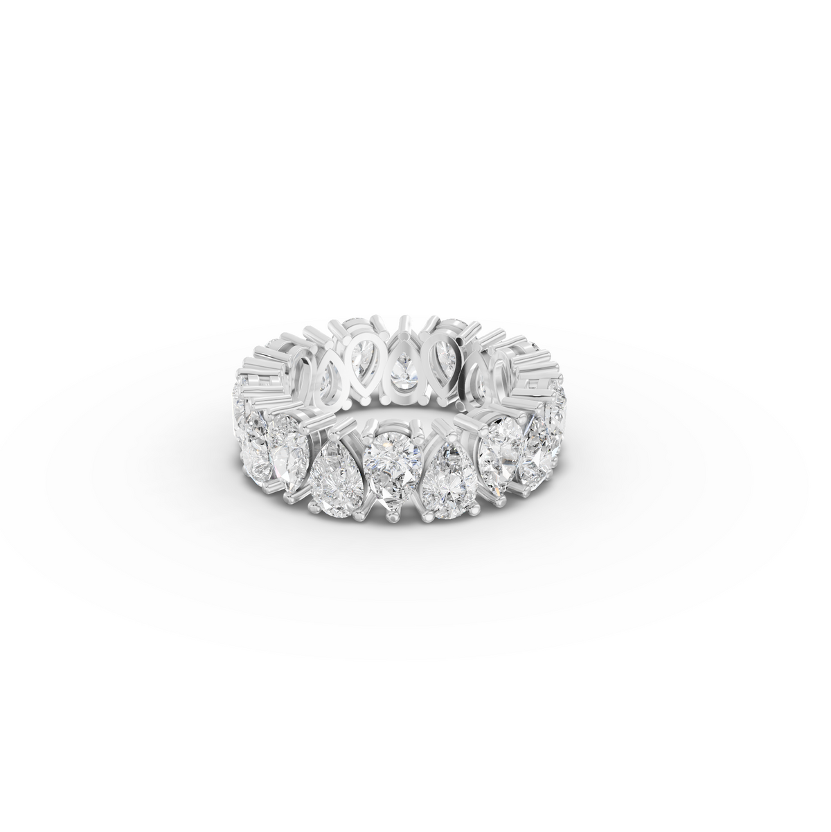 6.39 CT Pear Lab Grown Diamond Full Eternity Band Ring