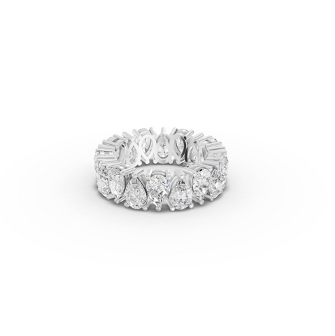 6.39 CT Pear Lab Grown Diamond Full Eternity Band Ring