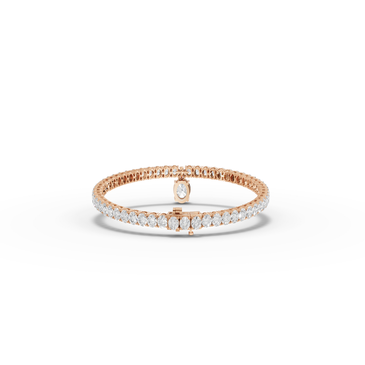 7.35 CT Oval Drop Tennis Lab Grown Diamond Bracelet