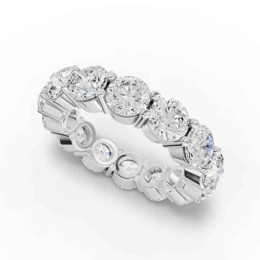 Round eternity band white gold angle