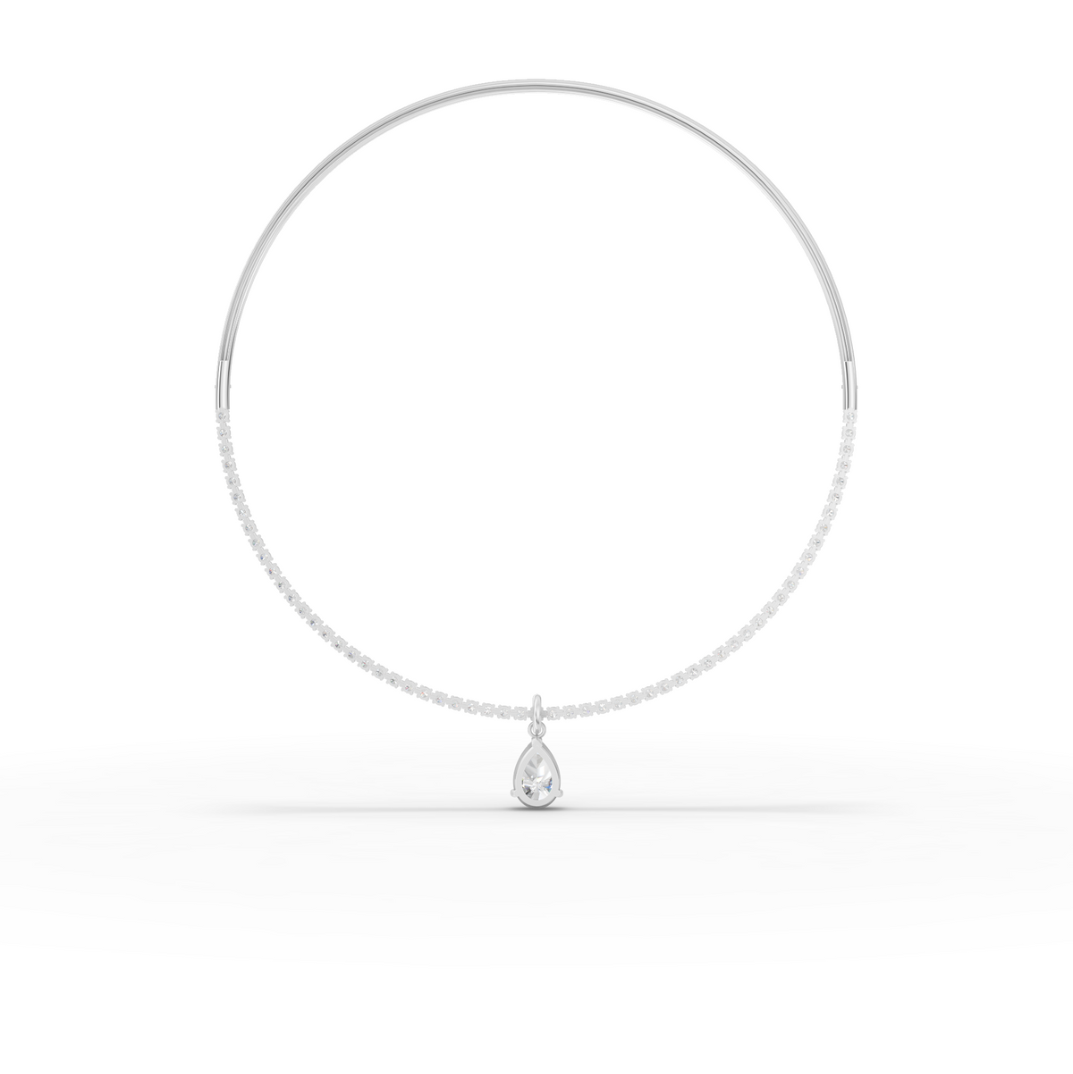 8.64 CT Pear Solitaire Drop Collar Lab Grown Diamond Necklace, view 3