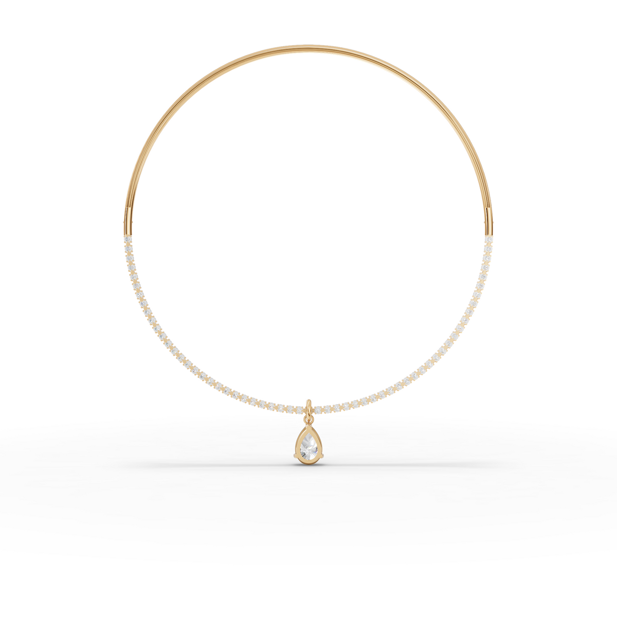 8.64 CT Pear Solitaire Drop Collar Lab Grown Diamond Necklace, view 4