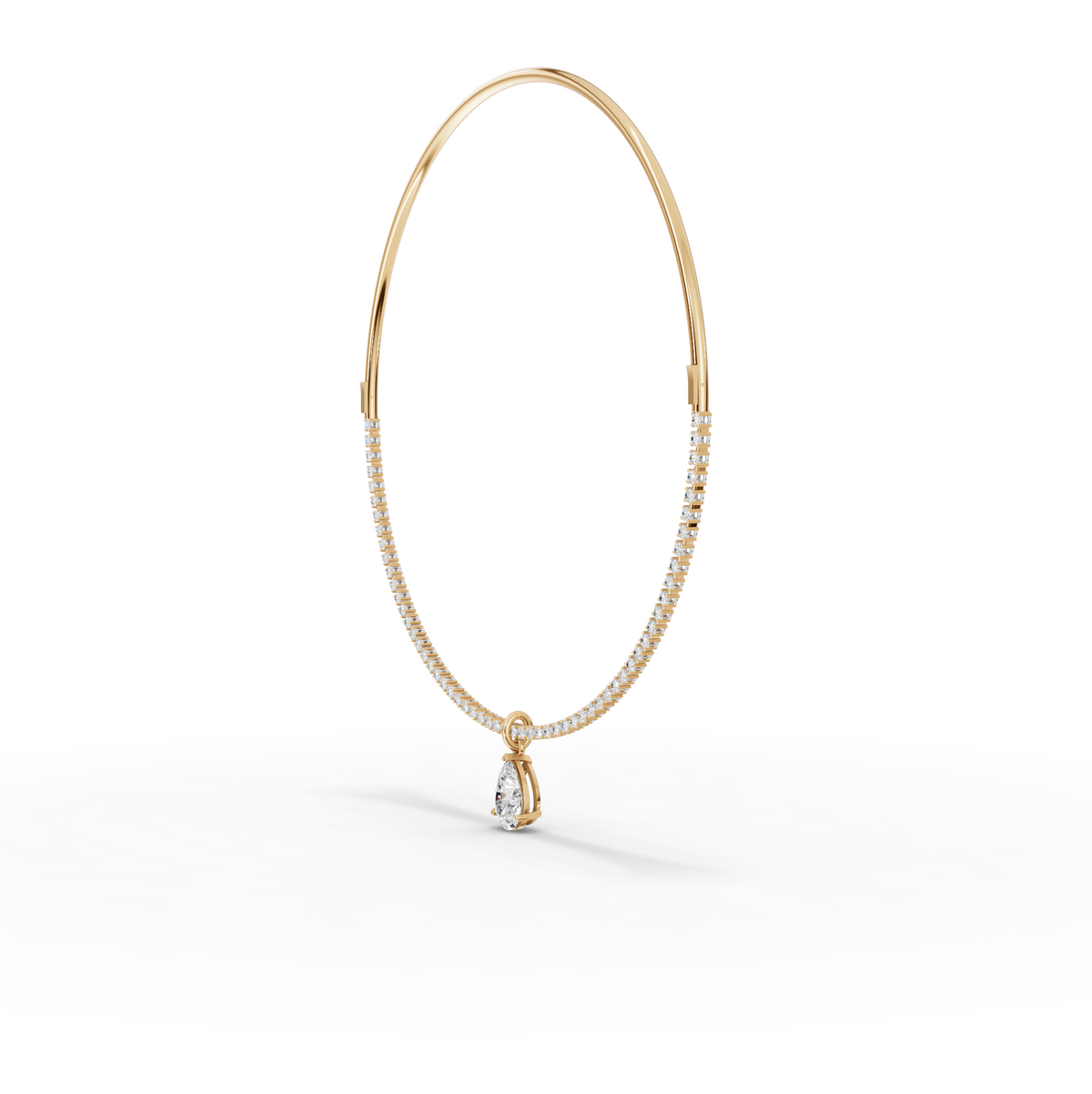 8.64 CT Pear Solitaire Drop Collar Lab Grown Diamond Necklace, view 5