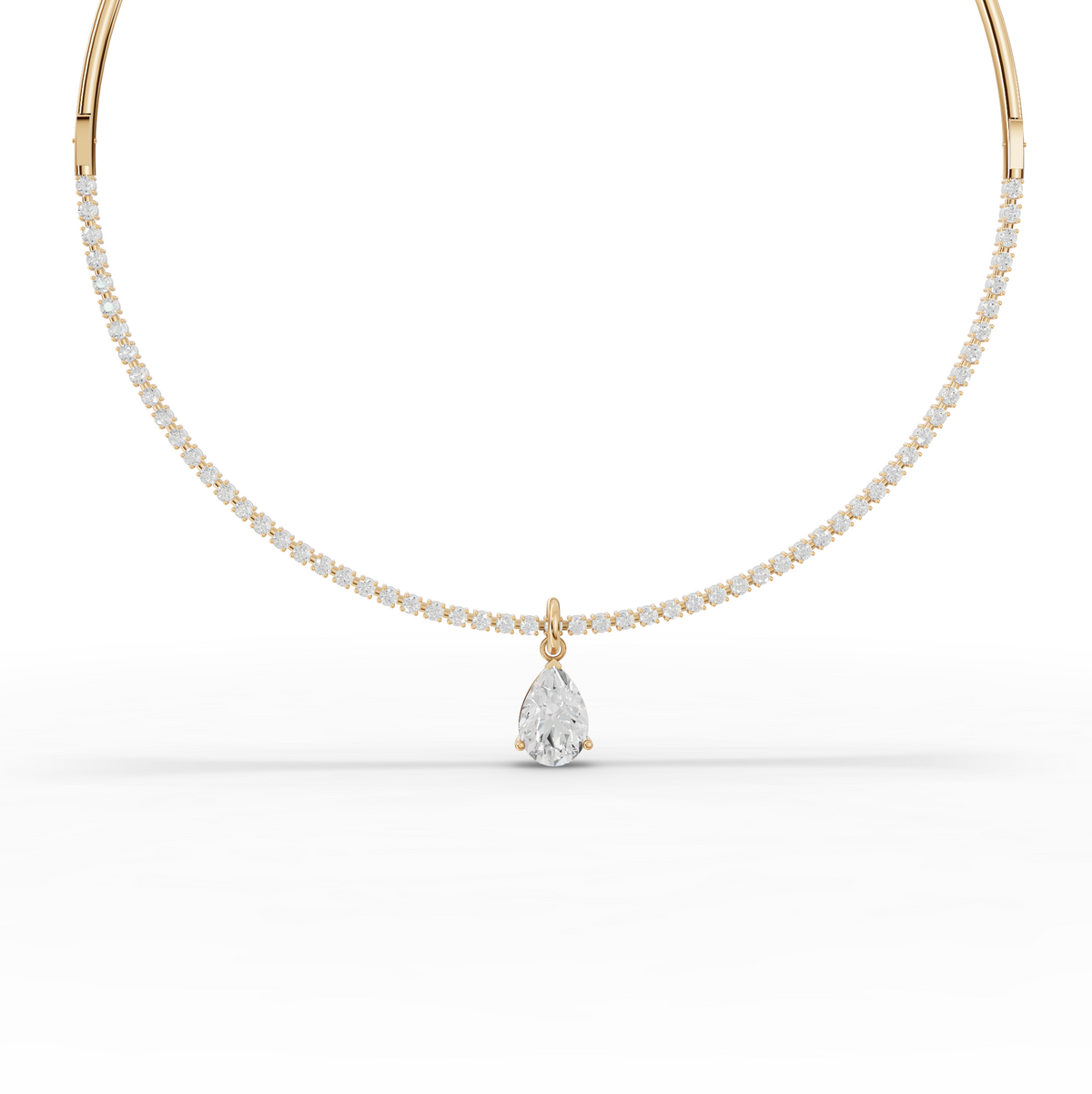8.64 CT Pear Solitaire Drop Collar Lab Grown Diamond Necklace, view 6