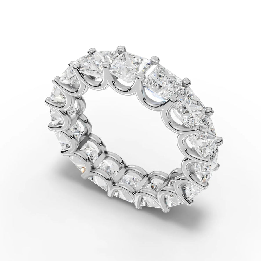 Princess wedding band white gold angle