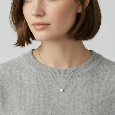 1CT Round Lab Diamond Solitaire Pendant