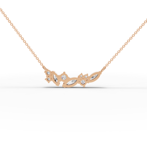 Lab Grown Diamond Marquise and Round Cluster Jewelry Set with Ring Necklace and Drop Earrings