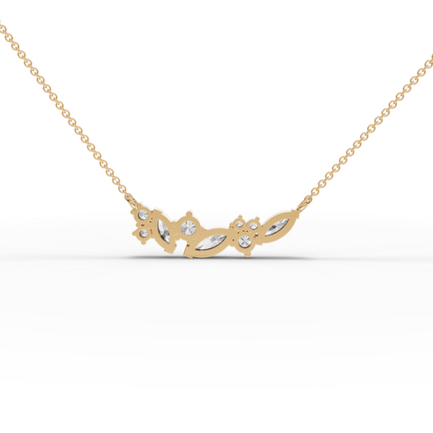 1.15 Ct Marquise Cluster Accent Lab Grown Diamond Necklace