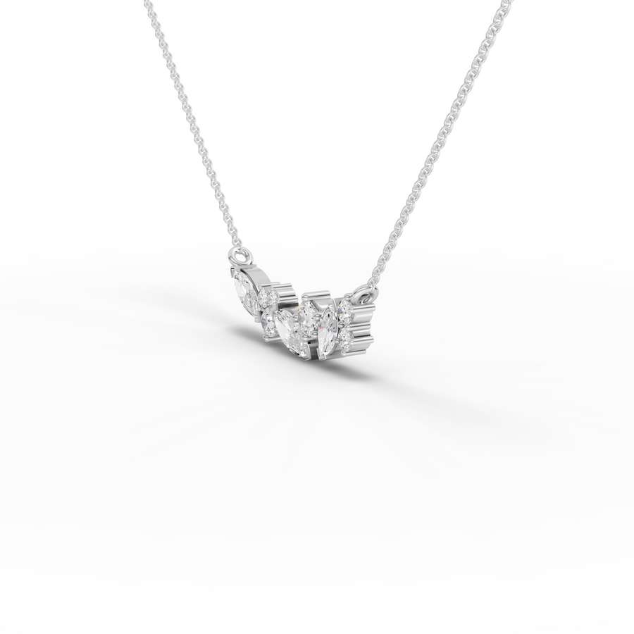 1.15 Ct Marquise Cluster Diamond Pendant