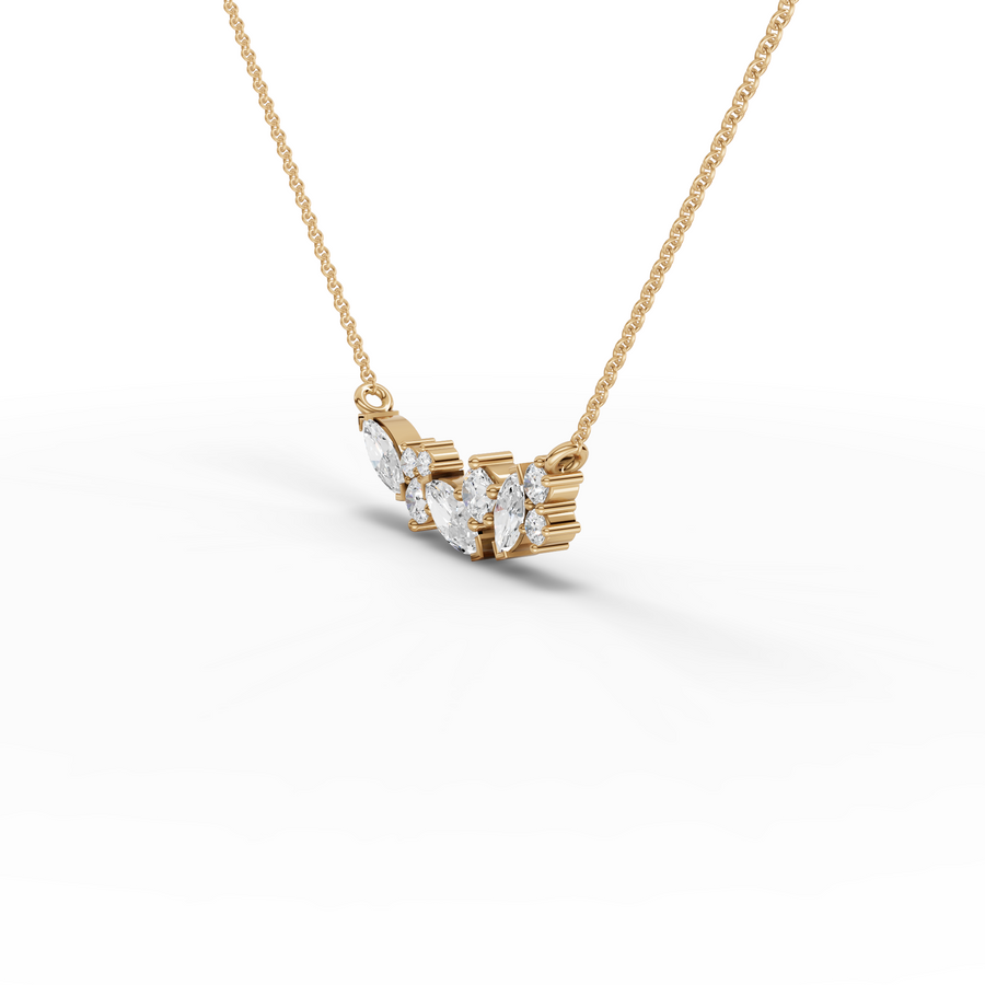 1.15 Ct Marquise Cluster Diamond Pendant