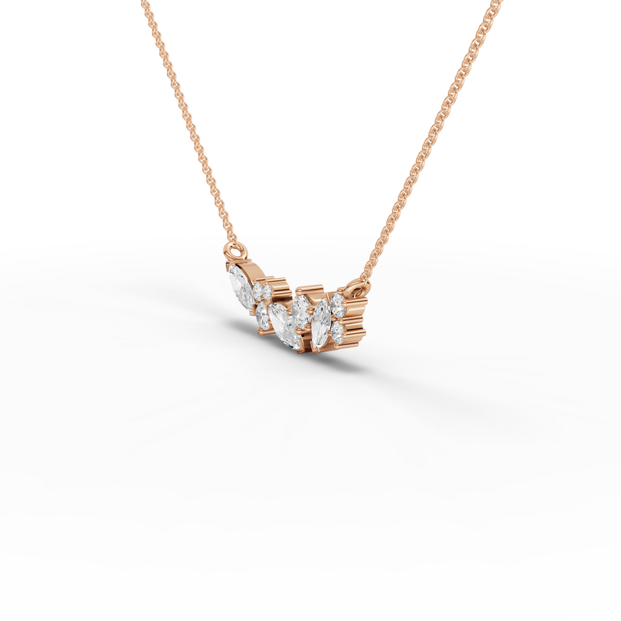 1.15 Ct Marquise Cluster Diamond Pendant