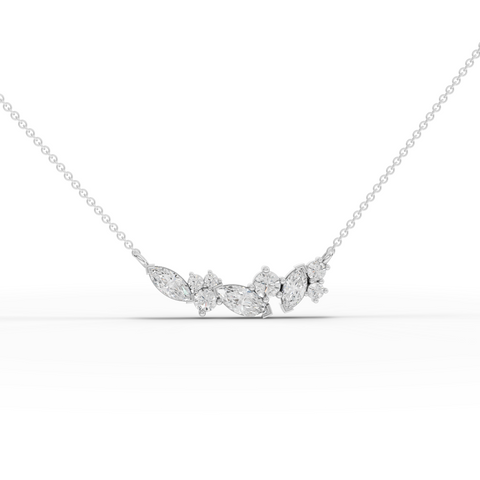 Lab Grown Diamond Marquise and Round Cluster Jewelry Set with Ring, Necklace and Drop Earrings