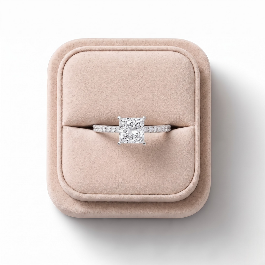 1.23 CT Princess Hidden Halo Pavé Ring