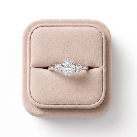 2.00 Ct Oval Three-Stone Lab Diamond Ring