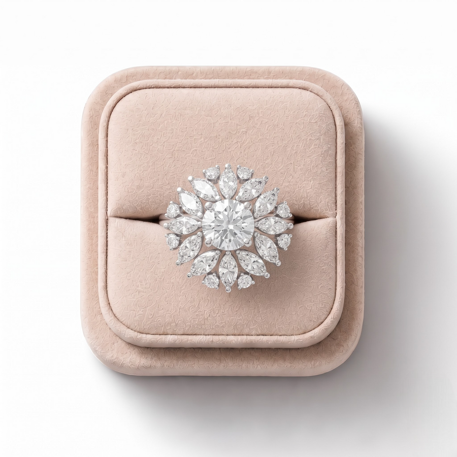 4.43 CT Round Lab Diamond Cluster Ring