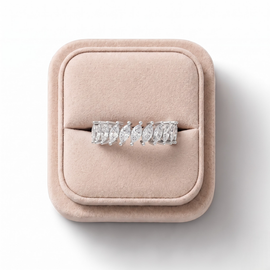 0.58 Ct Marquise Half Eternity Band