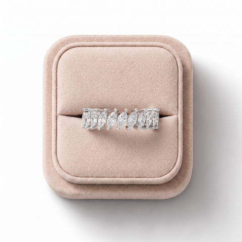 0.58 Ct Marquise Half Eternity Band