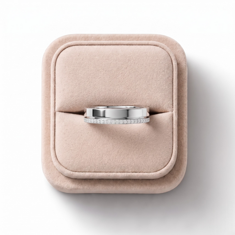 0.21 Ct Round Pavé Wedding Band