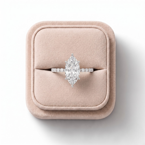 4.31 CT Marquise Lab Diamond Solitaire with Accent Ring