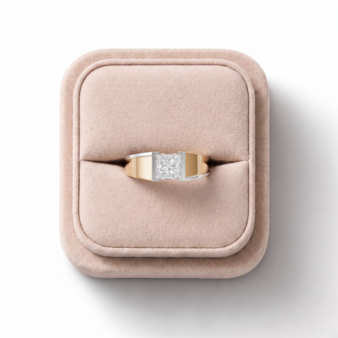 1.00 CT Princess Solitaire Lab Diamond Men’s Ring