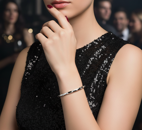 0.54 CT Lab Grown Diamond Bangle Bracelet in 18K Gold