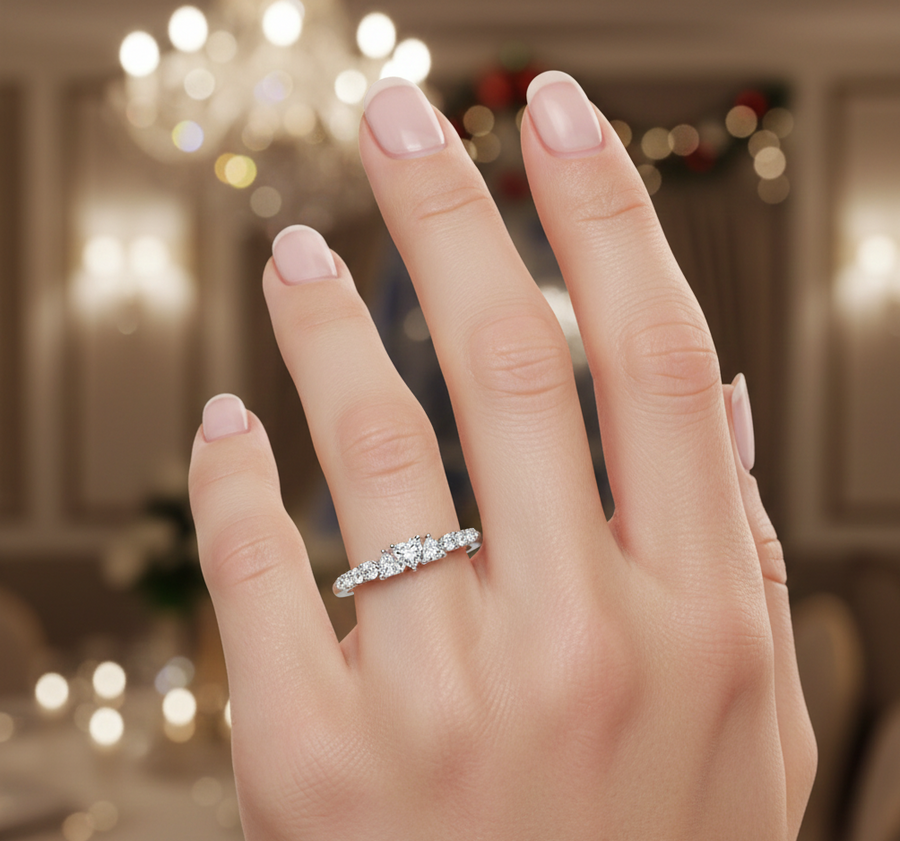 1.03 Ct Heart Lab Diamond Eternity Ring