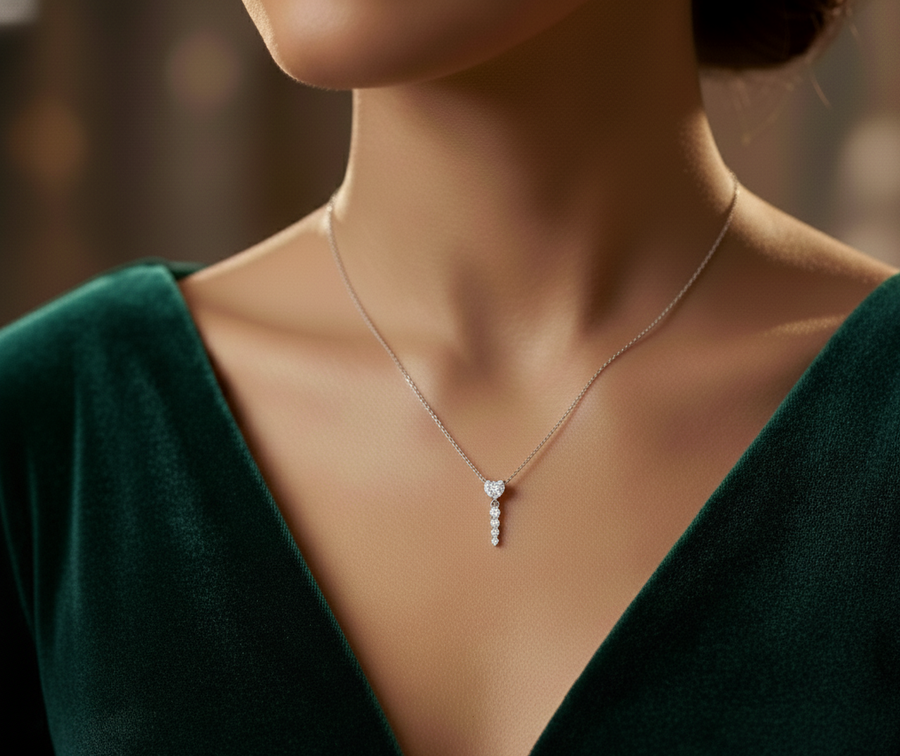 0.58 Ct Heart Lab Diamond Pendant