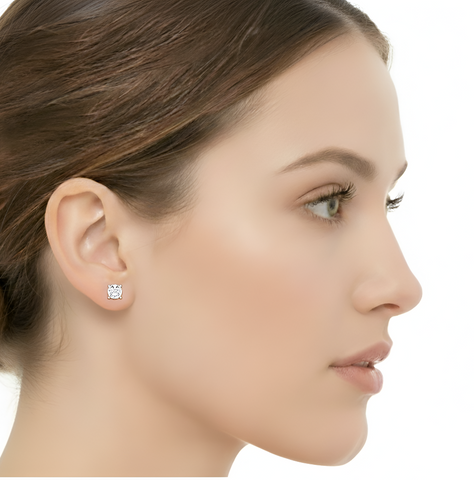 1CT Each Round Lab Diamond Stud Earrings