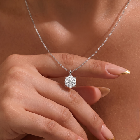 5.00 CT Round Solitaire Lab Diamond Pendant Necklace